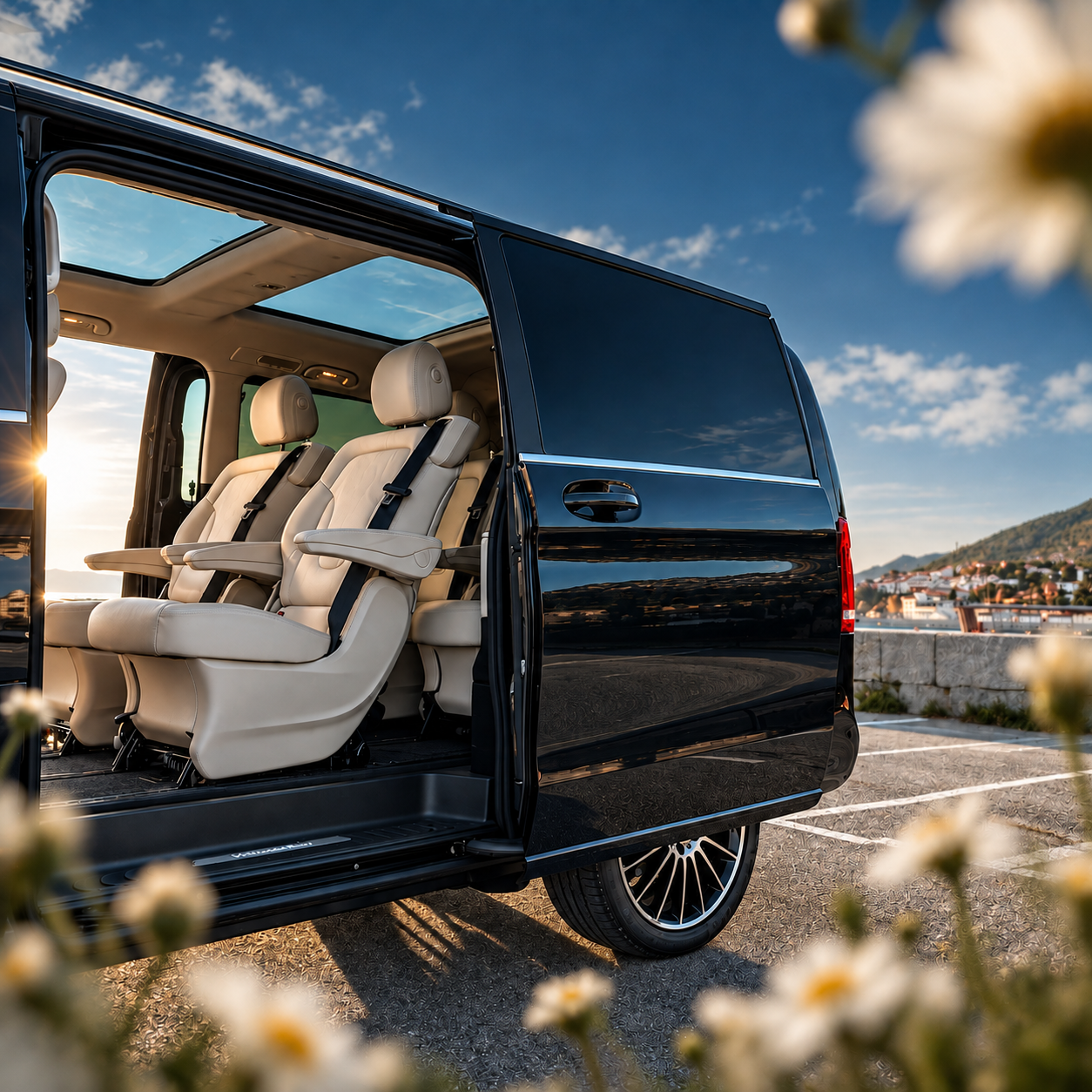 Mercedes V-Class with open doors